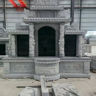 秦皇岛 芝麻灰高档墓碑，土墓，可定制