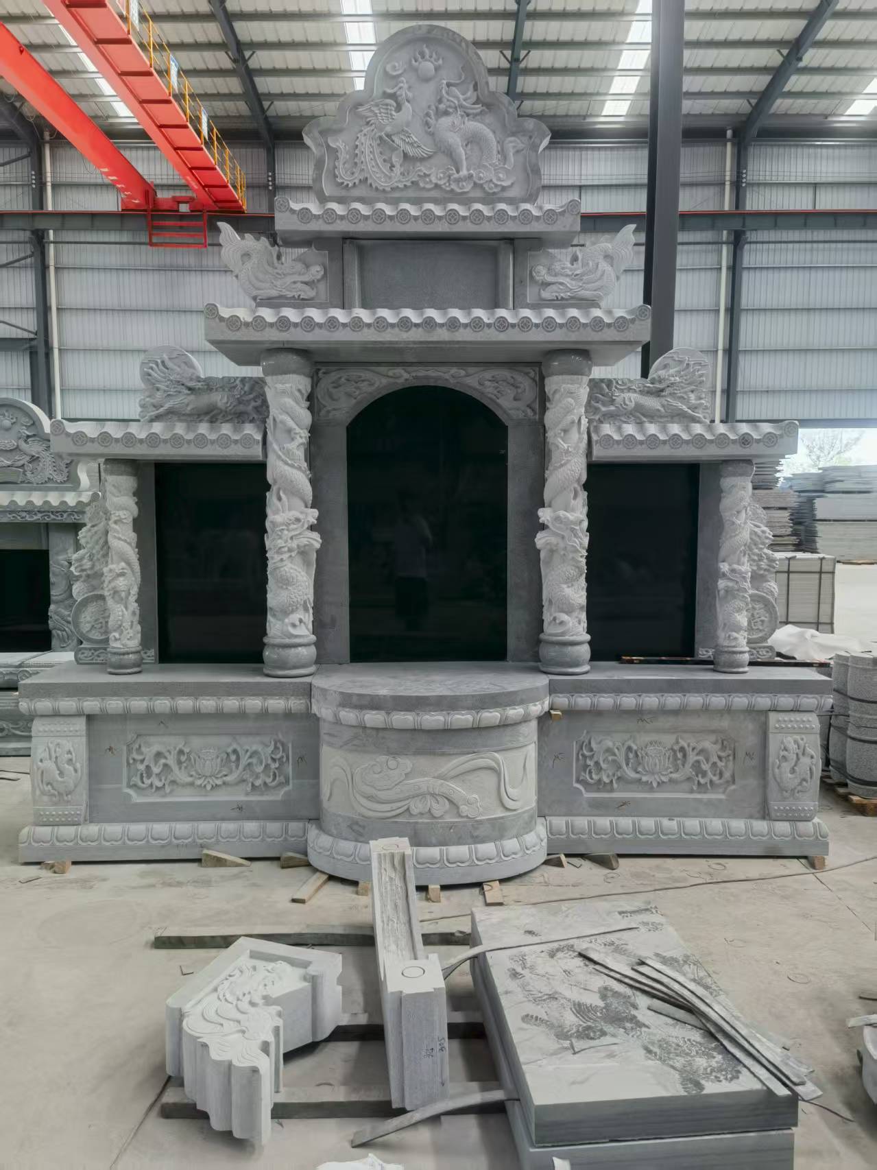 秦皇岛 芝麻灰高档墓碑，土墓，可定制